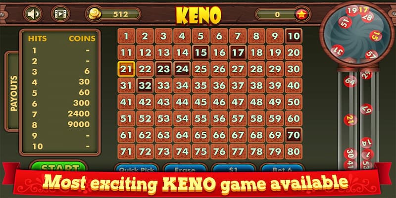 Thông tin về các phiên bản game keno phổ biến